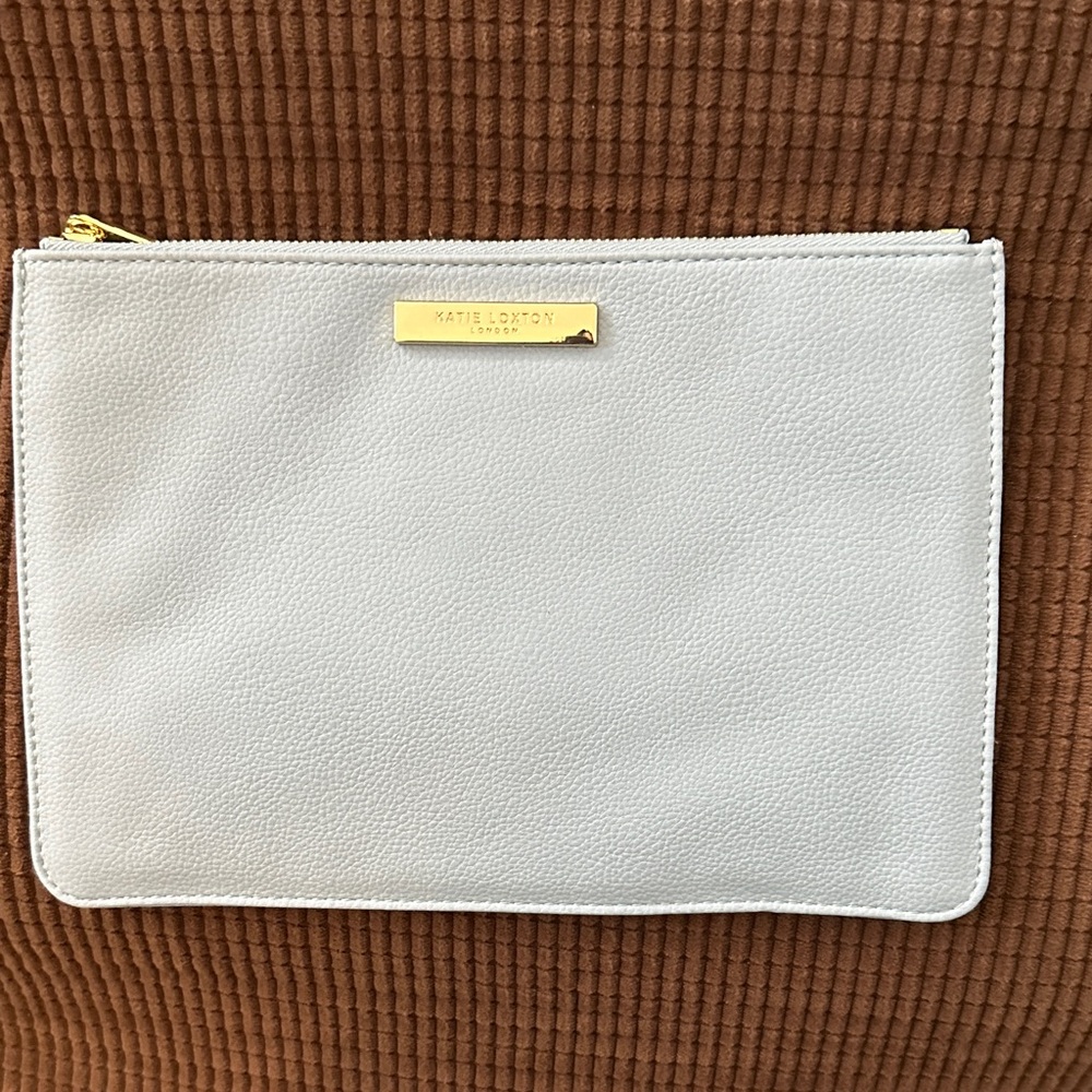Katie Loxton Faux Leather Zip Pouch Light Blue